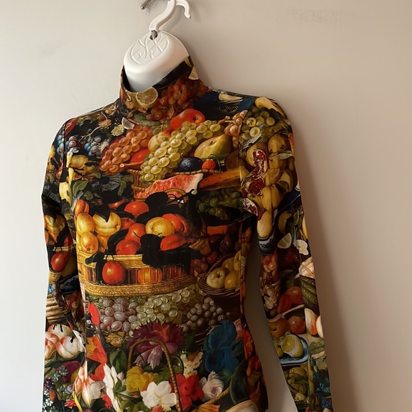 Samantha Pleet Harvest Fruit Print Mock Neck Bodysuit - Picture 4 of 14